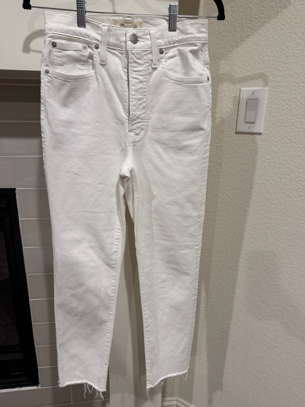 Madewell White High-Rise Cropped Slim Jeans